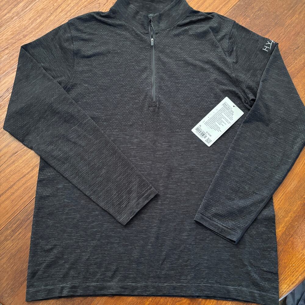 Lululemon Men’s metal vent tech midweight 1/2 zip heather black sweater XL NWT